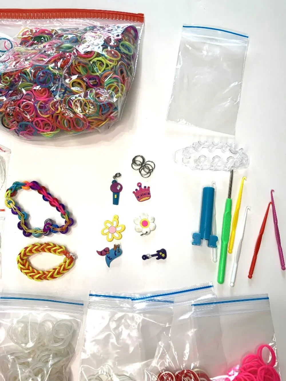 39 Piece Loom Bands Kit Beads Loom Board Charms Hooks Accessories
